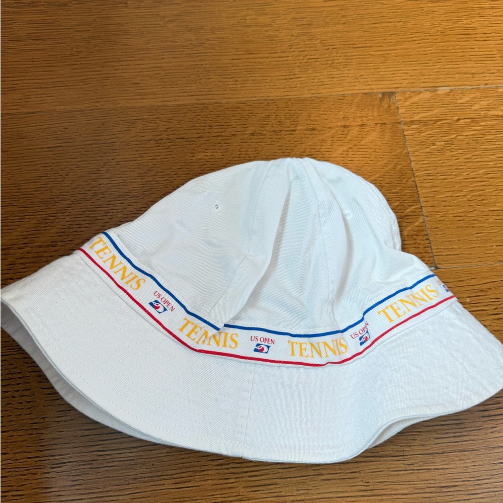 US Open Tennis White Bucket Hat Vintage